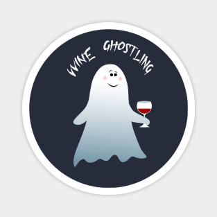 Wine Ghost Happy Halloween Magnet